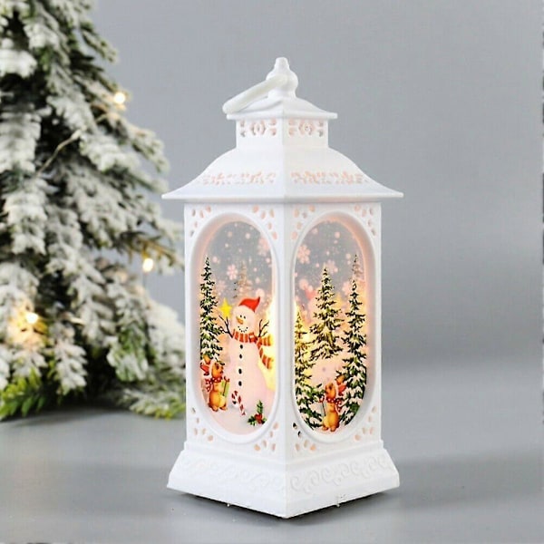 Jul LED Lyktor Julgran Jultomte Bordslampa Ornament Dekor *1 (Vit)