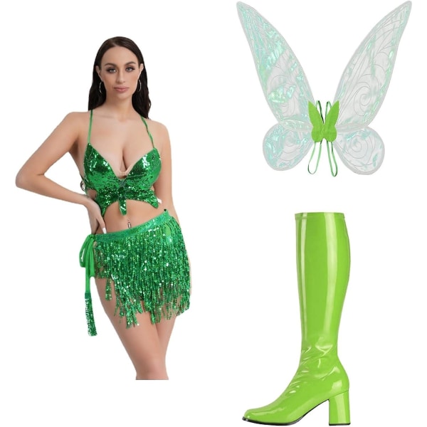 2023 Butterfly Hapsumekko Muotisaappaat Butterfly Wings Halloween-asu Ystävät Jouluroolileikki Lavatanssijan mekko suit-04