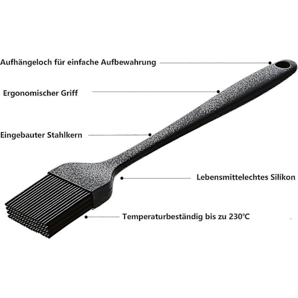 2 kpl Grillisivellin Silikoni Acsergery Grilli BBQ Keittiösivellin BPA-vapaa