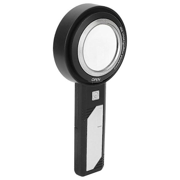 Leseforstørrelsesglass med dobbel linse og LED-lys for smykkevurdering og håndholdt lommebruk