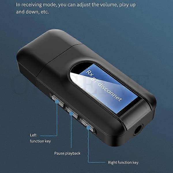 5.0 Bluetooth Audio Receiver Transmitter LCD Display Bluetooth AUX USB 3.5mm Jack Til TV PC Hovedtelefon Bilsæt Trådløs Adapter