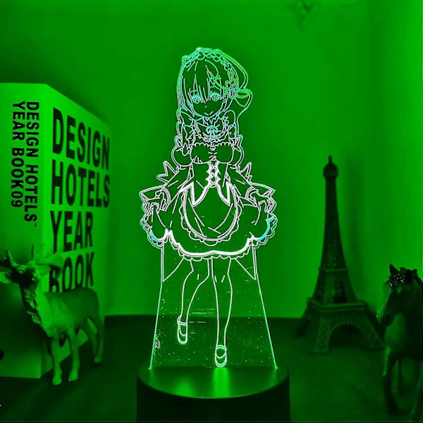 Shen 3D Lampe Anime Re Zero Starting Life In Another World Nattlampe For Barneromsdekor Bursdagsgave Re Zero Rem LED Nattlys