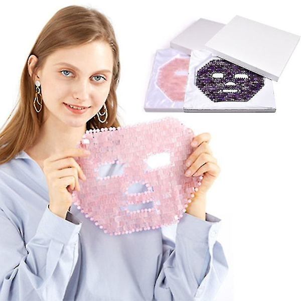 Tflycq Pink Crystal Eye Mask Håndlavet øjengardin Crystal Sovemaske Rose Quartz Cold Therapy Facial Massager Naturlig Jade Mask pink face mask