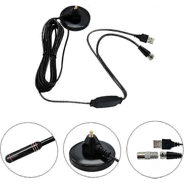 Digital TV-antenn DVB-T2 Portabel Inomhus Utomhus TV DTMB-antenn med 5m Kabel