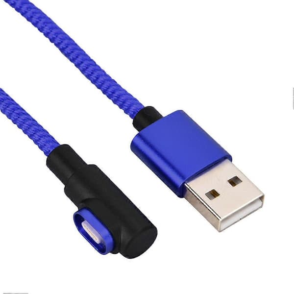 Datakaapeli Johtolaturi Nylon Nopea Lataus iOS/Android/Type-C:lle (sininen)