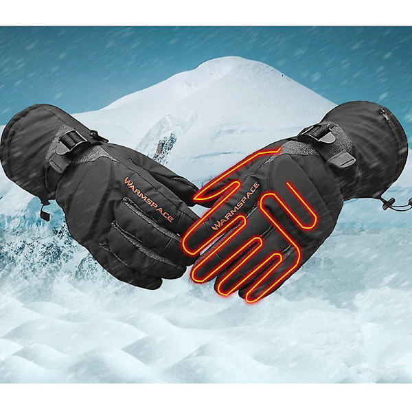 Evago Mænd Kvinder Varm Tykke Elektrisk Opvarmede Vinter Udendørs El-handsker, Skiløb, Cykling og Fiskeri, Touch Screen Temperaturkontrol, Five Fingers XL