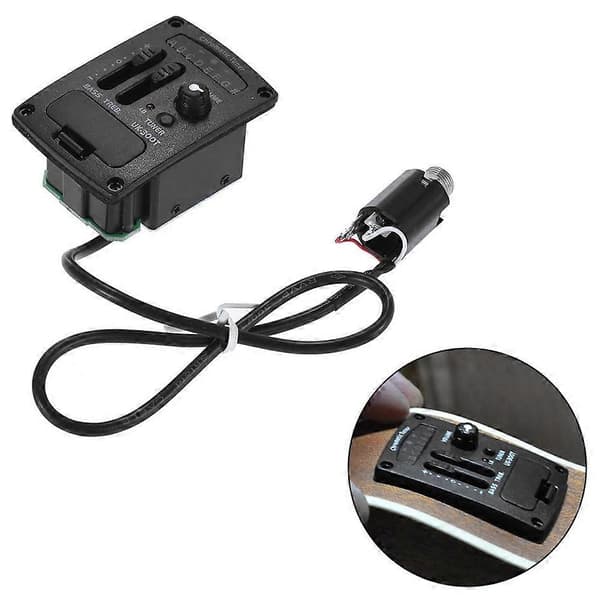 Uk-300T Ukulele Piezo Pickup Preamp 2-Bånds Eq Equalizer Ukelele Pickups Tuner System
