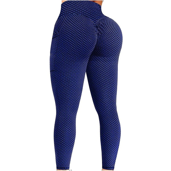 Tflycq Womens Stretch Yoga Leggings Fitness Löpgym Sport Full Längd Active Pants Blue S