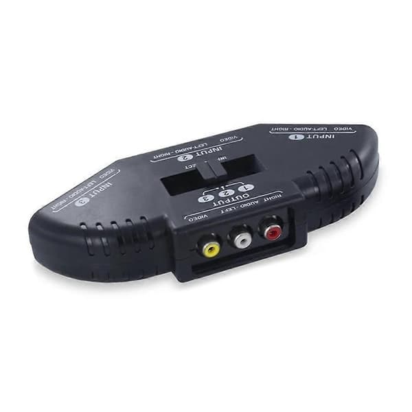 3-vejs lyd-video AV-switch-vælgerboks-splitter-switch med kabel til TV X-Box DVD-afspillerenheder Switch Black