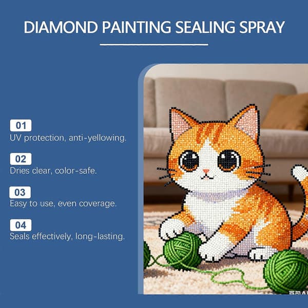 Diamantmaleri Forseglingsspray 100ml, Diamantmalingslim | Diamantmalingsspray Forsegling, for Glitrende Bilder, Anti-avfallende Forsegling av Diamant 2pcs