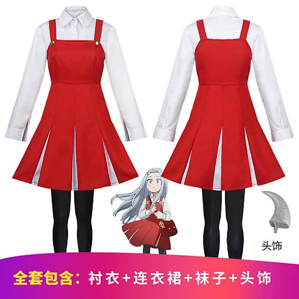 Eri Cosplay -asu kouluun univormumekko Halloween-asu M