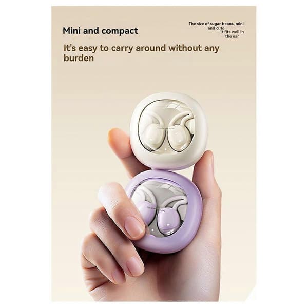 Soveørepropper for sidesovere, støydempende mini trådløse Bluetooth-ørepropper for soving, kremfarget