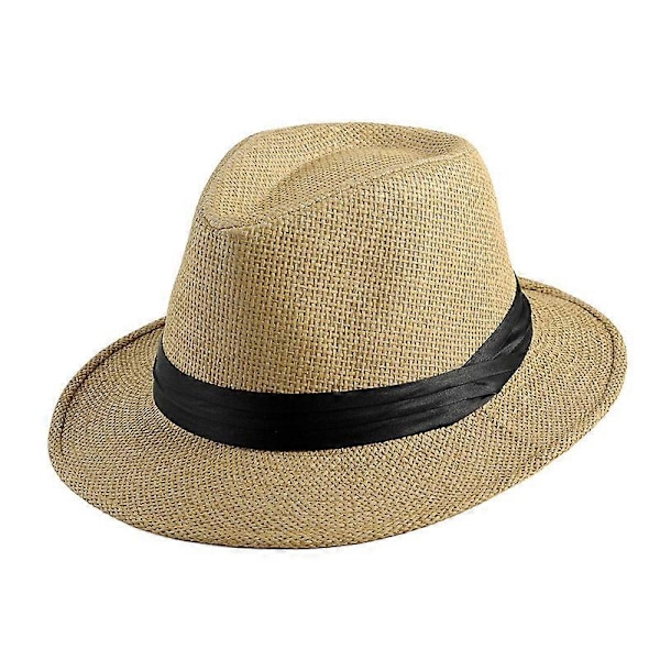 Sommarhatt för kvinnor, solhatt i strå, mode, hopfällbar, platt, bred brätte, UV-skydd, hatt för sommarsemester på stranden