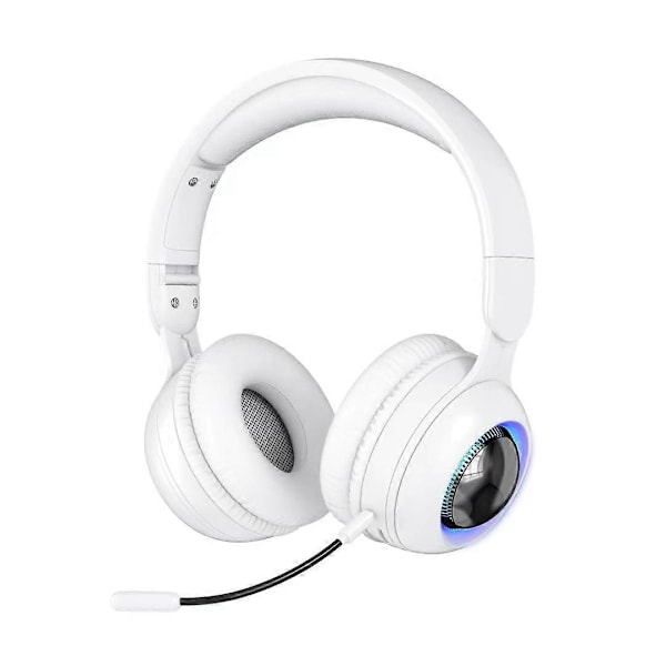 Gaming Headset Hodetelefoner Bluetooth Surround Sound Stereo Trådløse Øretelefoner USB Med Mikrofon Fargerikt Lys PC Laptop Headset
