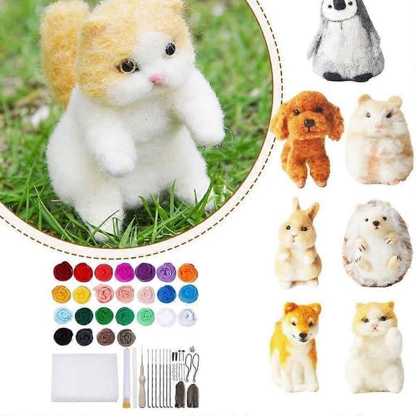 25 Farver DIY Uldfilt Prikke Materiale Pakke
