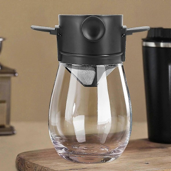 Sammenklappelig Bærbar Håndbrygget Kaffefilter Drypper Kegle med Rustfrit Stål Holder Intet Filterpapir Ultra Fin Krypteret Filter