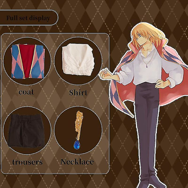 Hurtig forsendelse Anime Moive Howl's Moving Castle Howl Cosplay Costume Howl's Moving Castle Howl Cosplay Jul costume L Cosplay