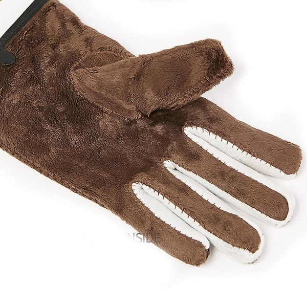 Evago Vintervarma plyschhandskar för män och kvinnor i äkta lammskinn Full Palm Touchscreen C FOR MEN XL
