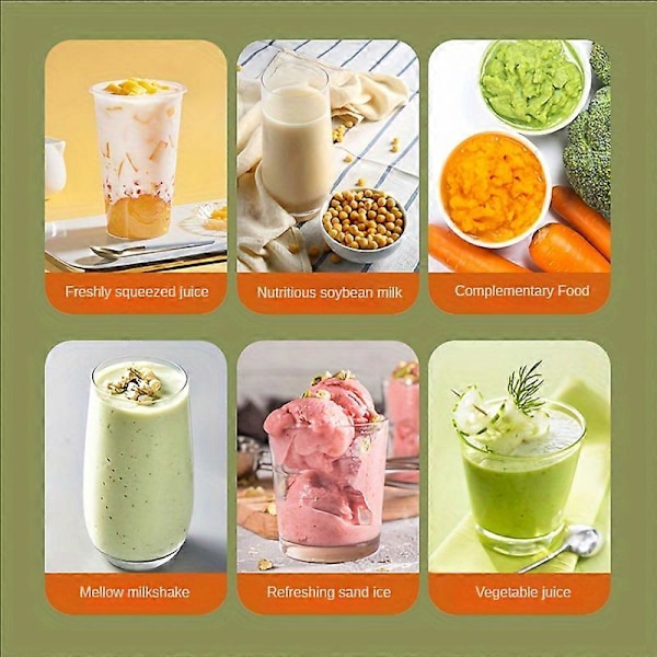 1 stk., V6-blad USB-opladning Bærbar Juicer, Juicer Juice Cup Automatisk Lille Elektrisk Juicer Smoothie Mixer Knust Is Kop Foodprocessor