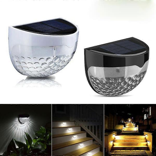 6LED Solcellehegn Lys Solcelle væglampe Solcelle Hegn Lys Solcelle trappelys 1 stk