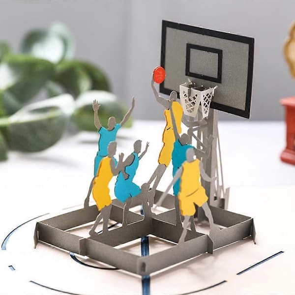 3D Stereo Grattiskort Barnens Dag Presentkort Slam Dunk Skicka Pojkar Tackkort Julkort Tacksägelse Välsignelsekort 1