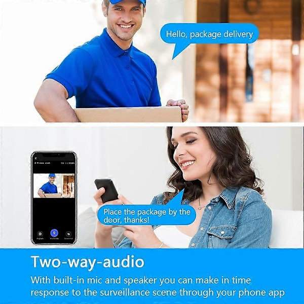 Trådlös Fjärrkontroll Video Dörrklocka, Smart Video Dörrklocka Hem Intercom HD Mörkerseende Wifi Laddning, Smart Dörrklocka, Tvåvägssamtal, Appkontroll