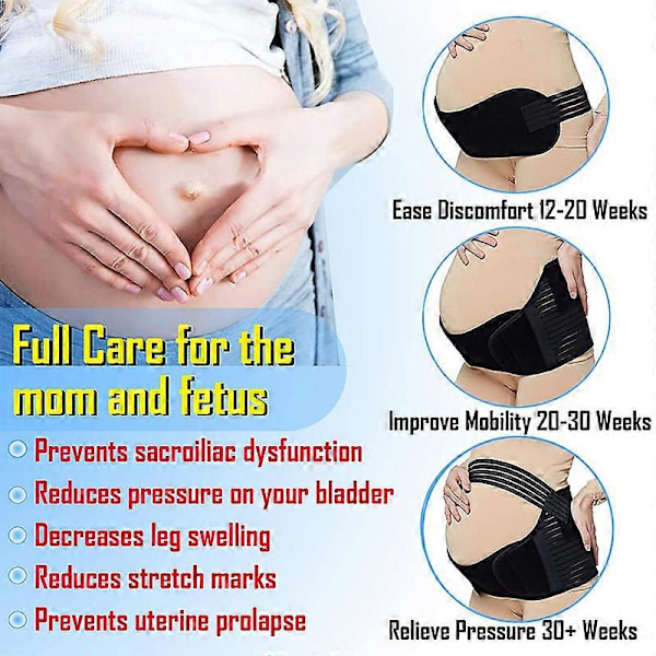 3 i 1 Justerbart Graviditetsbælte Åndbart Mave- og Rygbælte Abdominalt Støttebind Shapewear