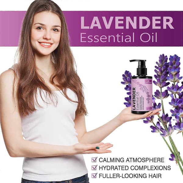 Ren Lavendel Eterisk Olje - Avslappende Lavendelolje Eterisk Olje for Diffuser Aromaterapi Søvn og Humør - Ren Lavendelolje for Hår Hud Negler Pluss 3PCS