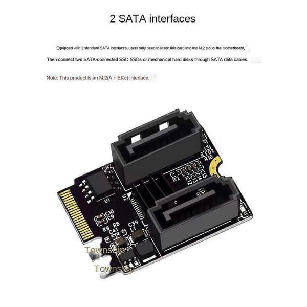 M2–SATA3.0-laajennuskortti KEY A+E WIFI M.2–SATA-kiintolevysovitin, ajuriton JMB582-sovitinkortti As Shown