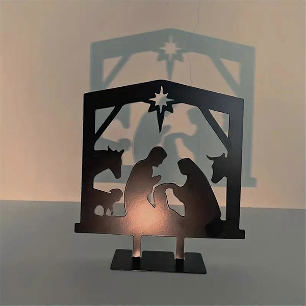 Julkrubba Silhuett Julkrubba Figurer Set Julkrubba Ornament Julkrubba för Staket Pat