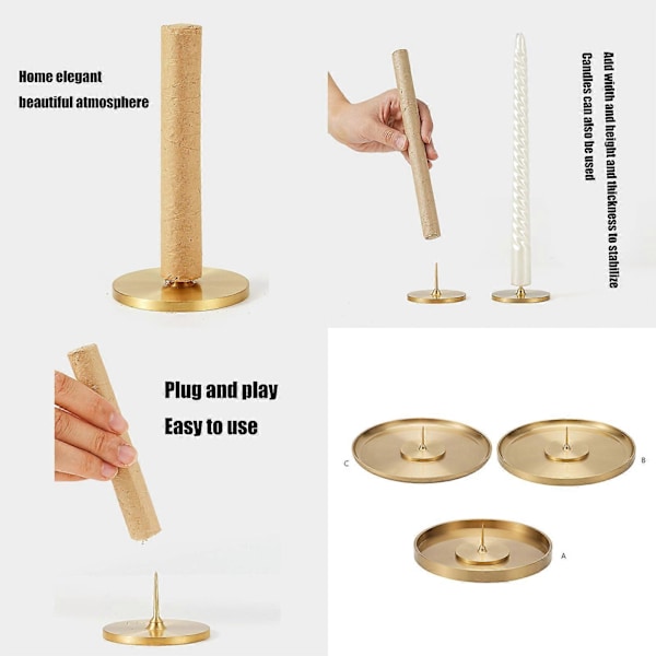 Håndlavede messing cirkulære runde base og moxibustion sticks til røgelsesbrændere delikat bolig ornament