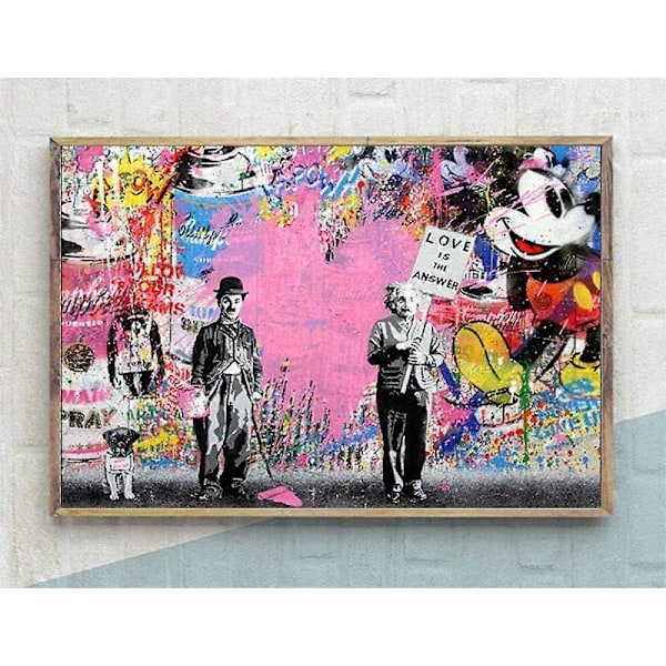 Älylliset lelut Banksy Palapelit, puiset Graffiti-taidepalapelit, 300/500/1000 palaa Einstein Chaplin Taidekuvat Palapeli, Abstrakti Luova Palapeli