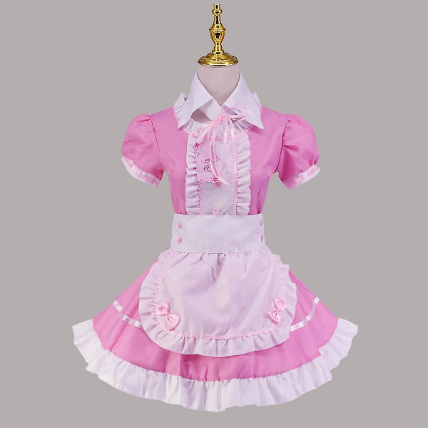 Sort Hvid Lolit Tjenestepigekjole Cosplay Restaurant Anime Performance Grønt Pulver Himmelblå Kvindepigekostumer Sjovt hjemme Purple S