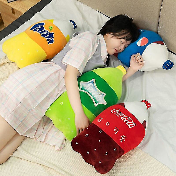 55 cm Simulaatio hiilihapotettu juoma Pehmo Tyyny Funny Sprite Coke Cola Fanta Soda Pehmeä täytetty sarjakuva nuken selkätyyny Paras lahja coca cola