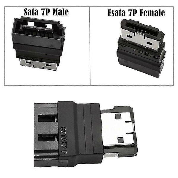 eSATA till SATA-adapter 7p Hona eSATA till Hane SATA-kontakt för snabbare dataöverföring Hög hastighet
