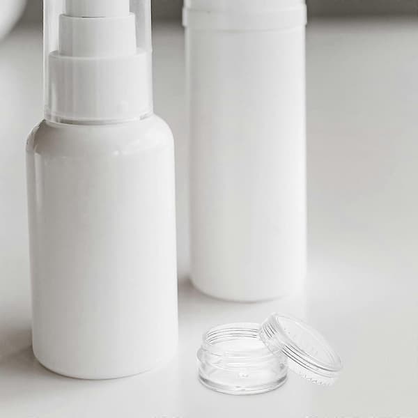 Transparenta plastburkar för reseförpackningar 30 st sminkförvaringsbehållare