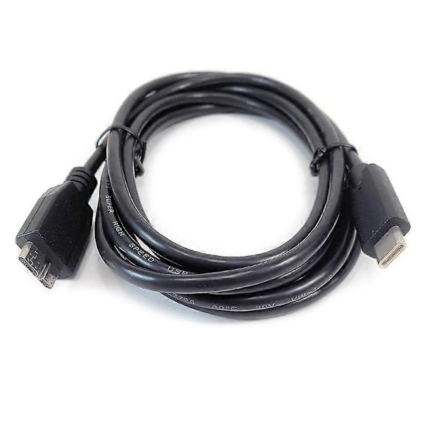 Universal Ekstern Harddisk Connector USB C 3.1 til Micro B Data Kabel 1m Sort