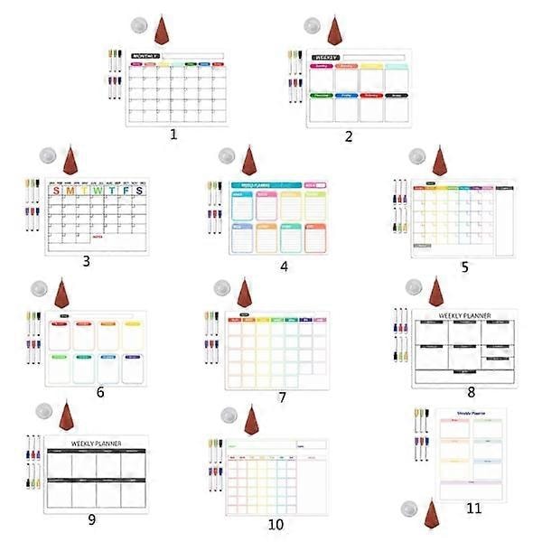 Køleskab Magnetisk Kalender Ugentlig Planlægger Magnetisk Kalender Whiteboard Månedlig Liste Indkøbsliste Tavle null - CT804