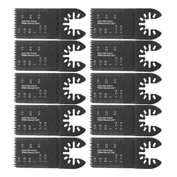 10 st Oscillerande Multiverktyg 35mm Sågblad Högkolstål Sågblad Grova Tänder