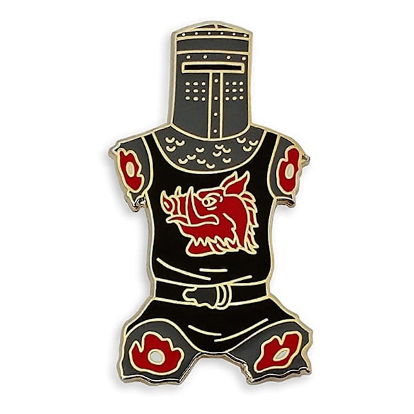 Monty-Python Sort Ridder Kødsår Emalje Metal Pin Broche Skjorte Reversnål
