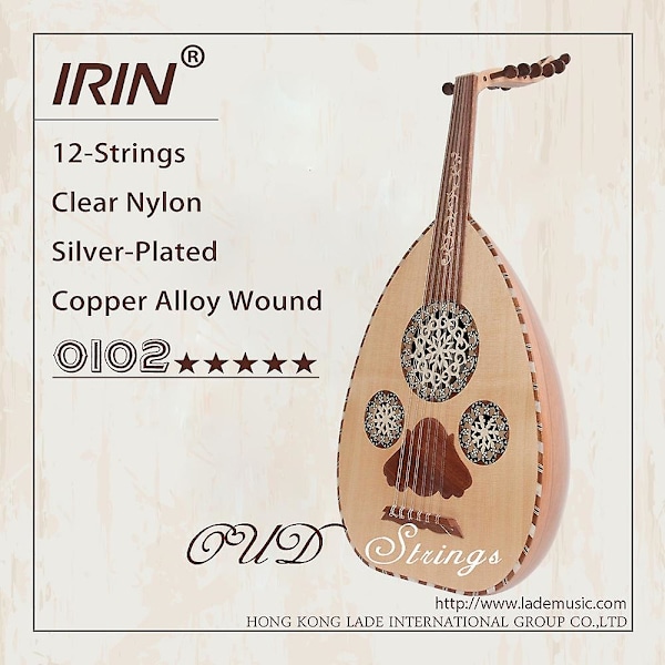 Oud-kielisetti (G-D-A-E-B-F) Kirkas Nylon Hopeoitu Kupariseos Kierretty 12-kieltä