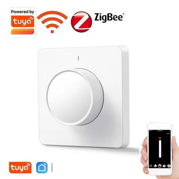Tuya Smart Zigbee Dimmer Lysbryter Dimmerpanel Vegg Smart Bryter 220-240V Fungerer med Alexa Zigbee