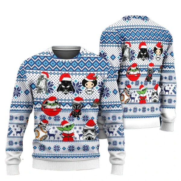 The Mandalorian And Grogu Baby Yoda Ugly Sweater 2024 Glædelig Jul Mænd Pullover Efterår Vinter Star Wars Dame Sweatshirt style 11 XL