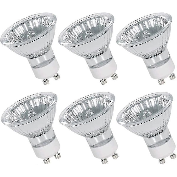6-pakkaus GU10 Halogeeni Lamput 50w 230v GU10 Halogeeni Spottilamput Lämmin Valkoinen Kattovalaisimille Himmennettävä