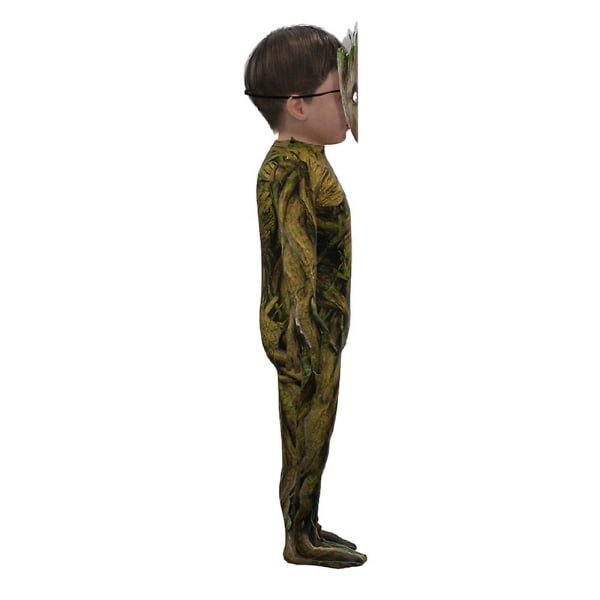 Kids Halloween Party I Am Groot Cosplay Costume Onesie Jumpsuit med Mask Costume 7-8 Years