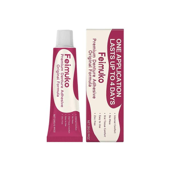 Soft thermoplastic denture with self-adhesive properties, comfortable and secure grip for re-fitting and tightening dentures. 1st