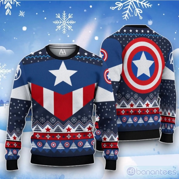 Merry Christmas Ugly Sweatshirt Captain America Genser 3D Print Mønster Klær Topp 2024 Ny Høst Vinter Herre Dame Pullover style 2 XS