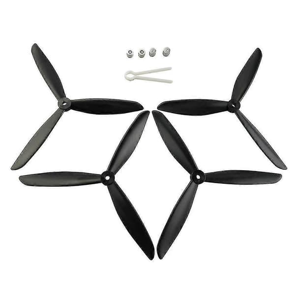 4 stk. 3-bladet propel til Mjx B3 B2 B2c B2w Bugs 3 Bugs 2 Hubsan H501s Rc Drone Quadcopter Sort Sort