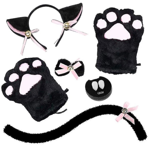 Rask levering 6 stk Cute Cat Cosplay Costume Cat Full Outfit Set Party Fancy Dress