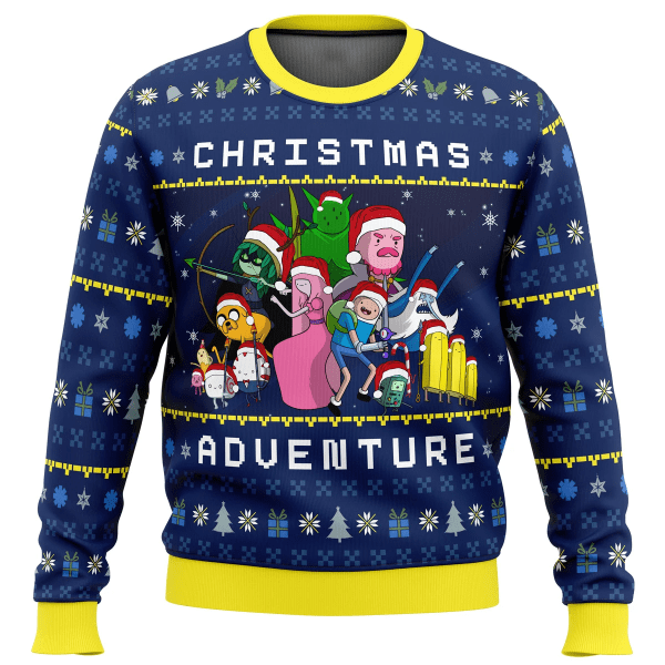 Adventure Time Christmas Quest Ugly Christmas Genser gave Julenisse Pullover Oversized Høst Vinter Menn Dame Genser style 4 M